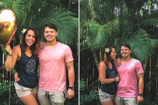 Happy pictures of John and Brittany the next day after they were engaged in Kauai Hawaii