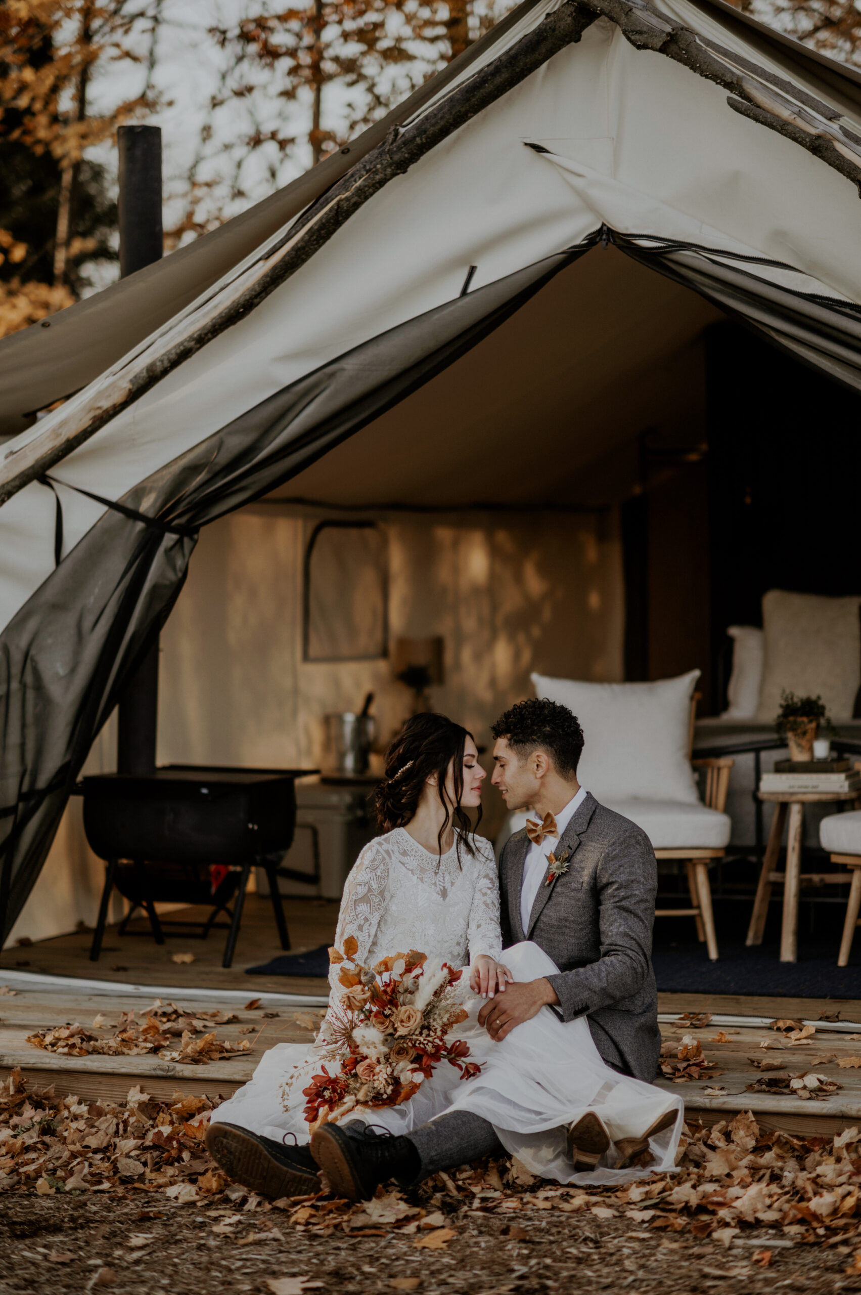 Couple Eloping at a campsite | Brit Rader Photography