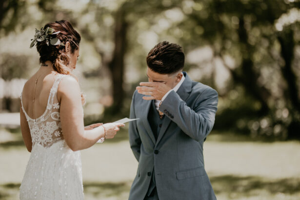 Reading wedding vows to each other | Brit Rader Photography